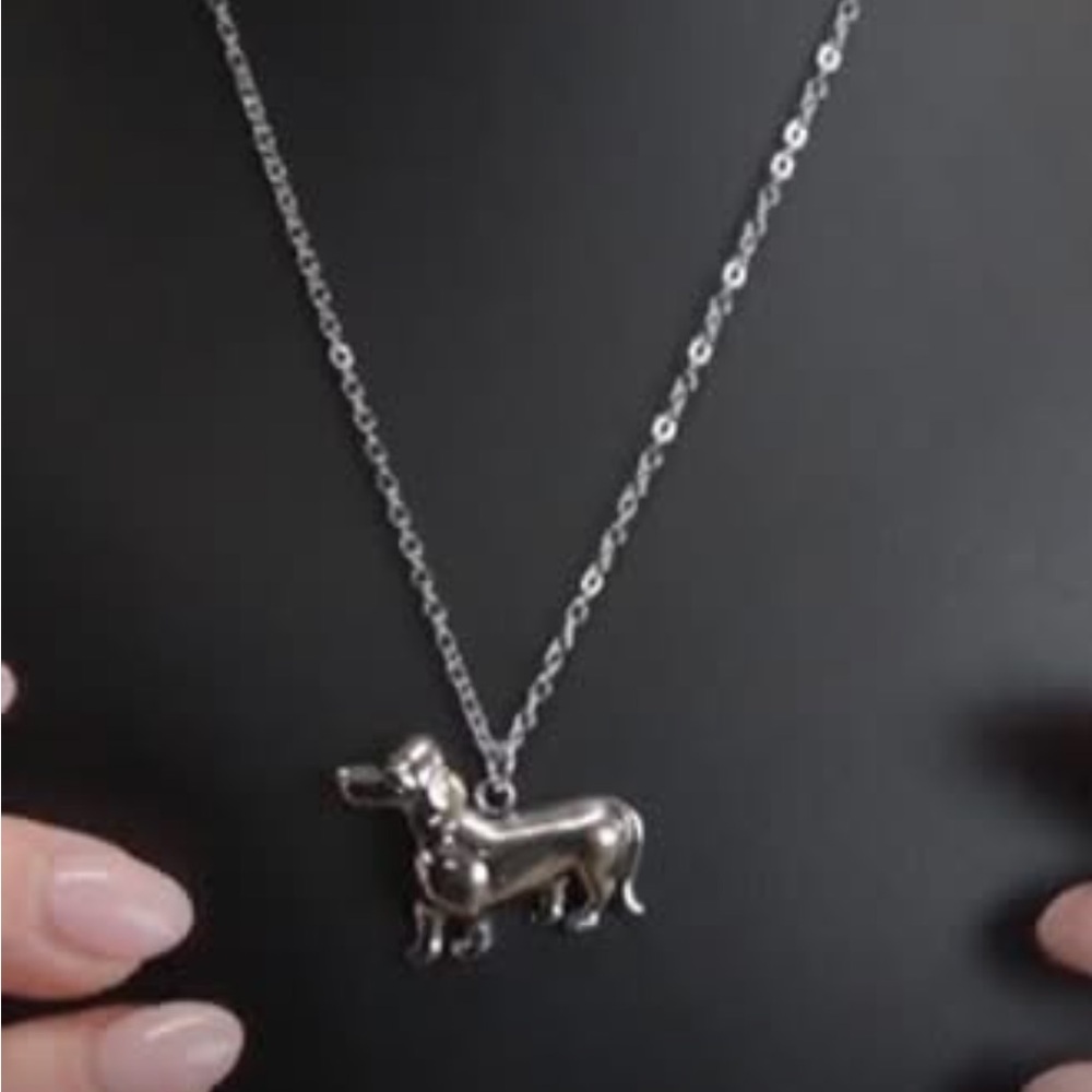 Silver Dog Pendant Necklace